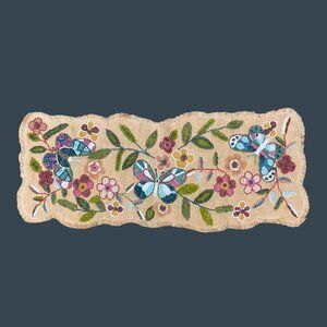Rare Hard To Find Pier 1 Imports Beaded Butterfly Table Runner